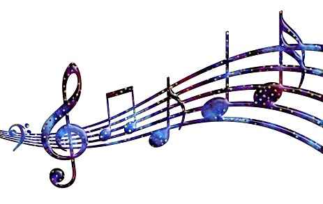 Music notes blue rose color